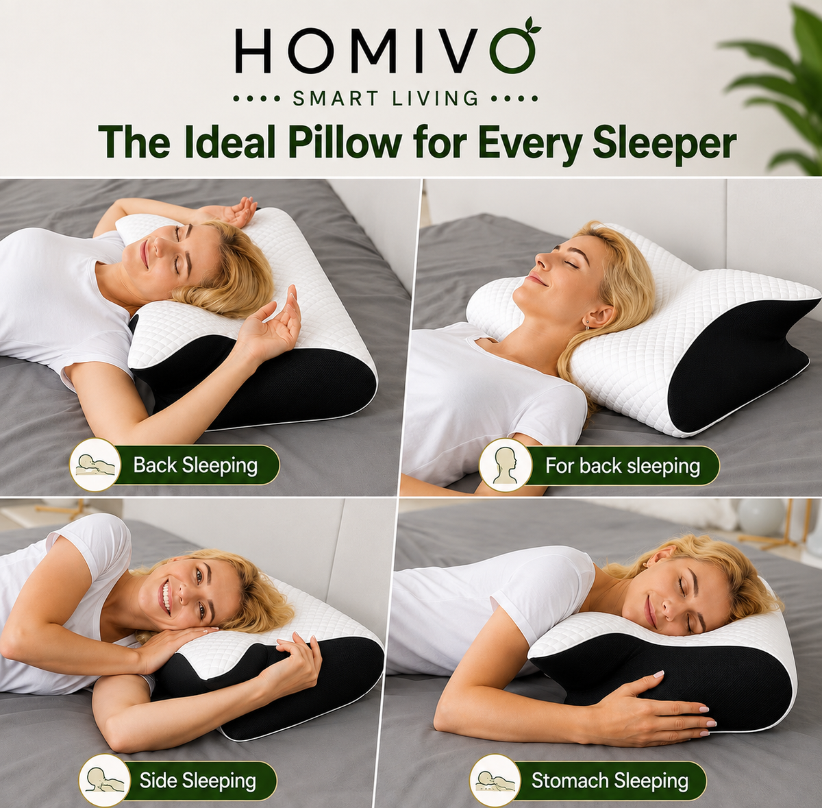 HOMIVO™ Neck Pain Relief Memory Foam Pillow