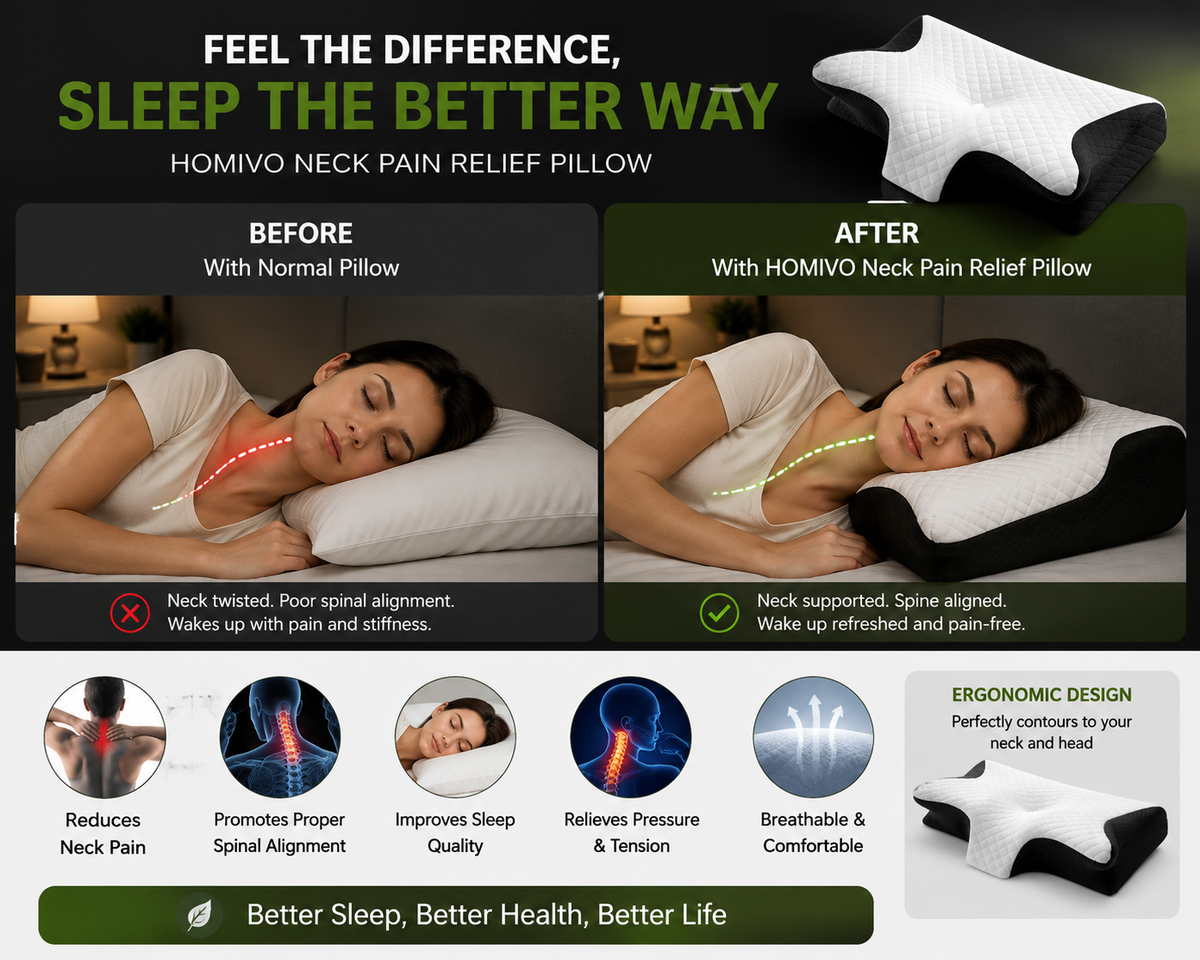 HOMIVO™ Neck Pain Relief Memory Foam Pillow