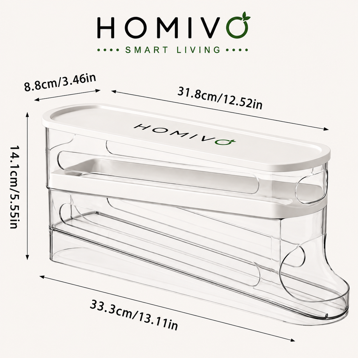 Automatic Double Layer Egg Storage Box 12–14 Egg Capacity